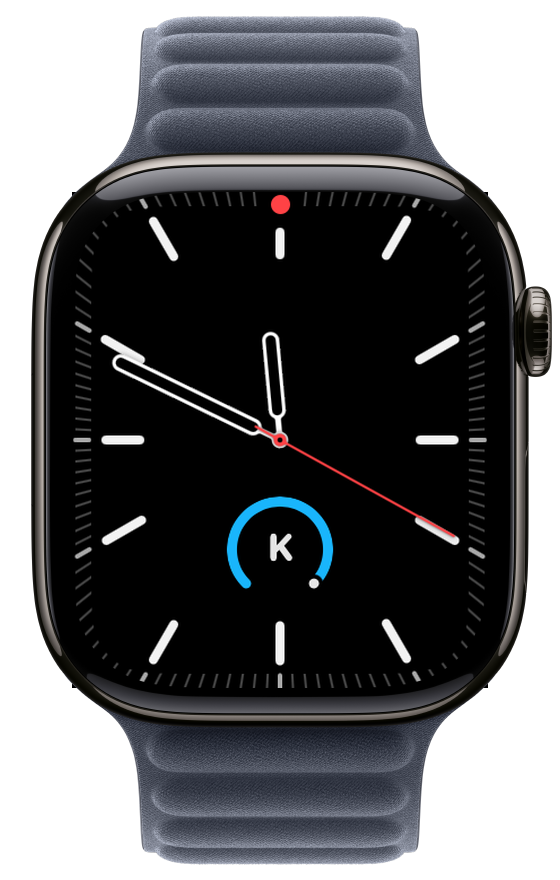 Kreev brand-mark complication on a single-slot watch face